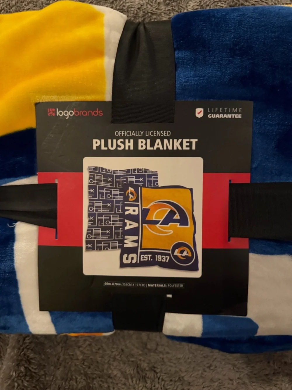 NFL Los Angeles Rams Blue White Yellow Plush Blanket